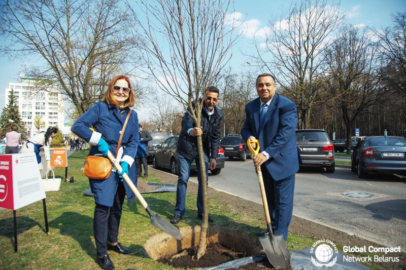 BMZ management took part in planting rowan alley in support of 17 Sustainable Development Goals