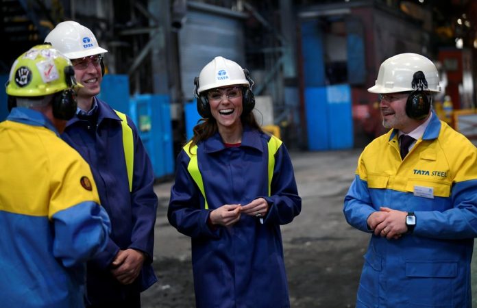 The Duke and Duchess of Cambridge visited the steel plant Tata Steel