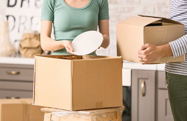 Cardboard boxes for moving and storing personal belongings