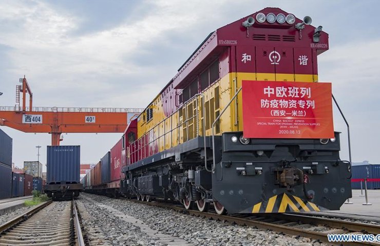 Грузовой поезд по маршрутам Китай-Европа отправился в Беларусь из китайской зоны свободной торговли