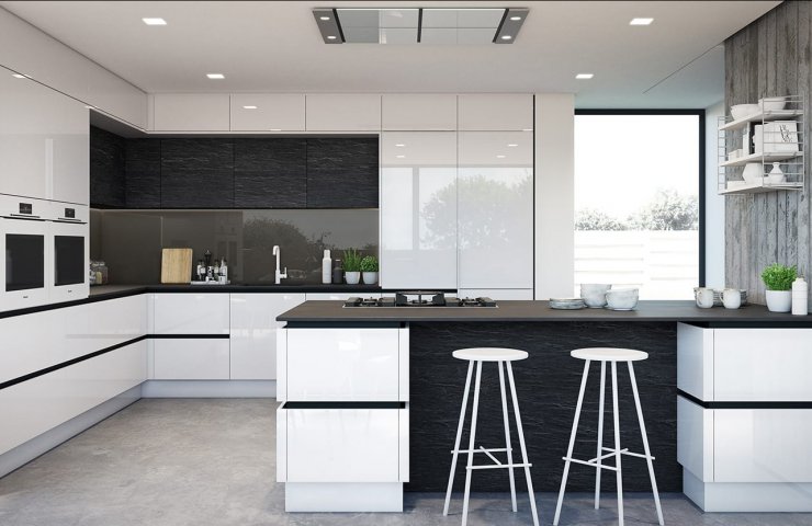White glossy custom kitchen