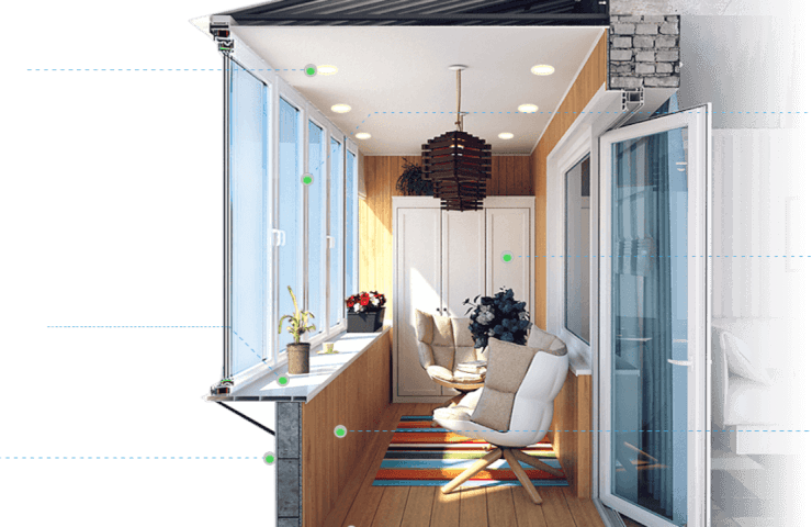Glazing services for balconies and loggias