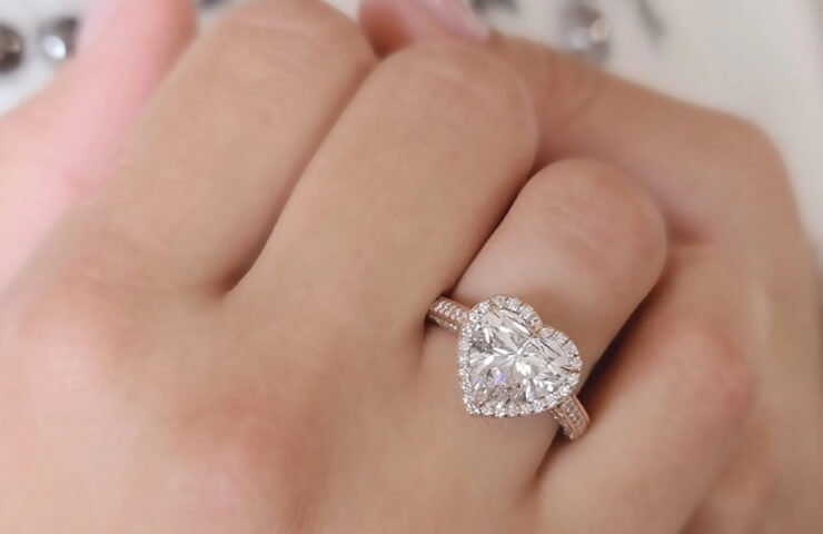 Heart shaped diamond rings