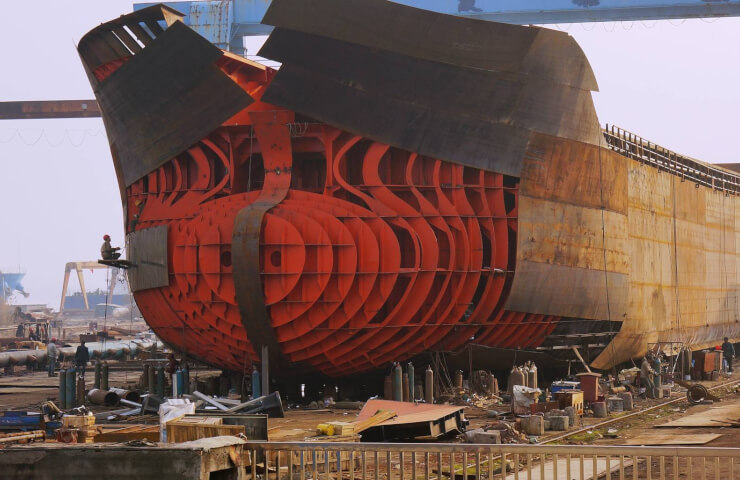 China remains the world leader in shipbuilding with a 50% share of new shipyard orders