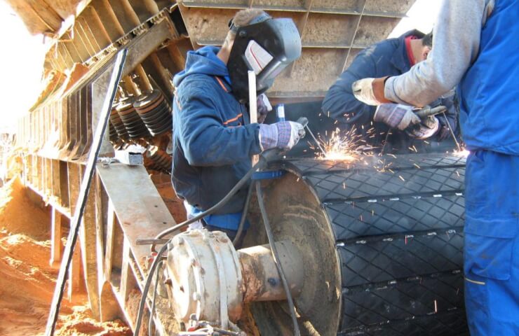 Футеровка конвейерных барабанов