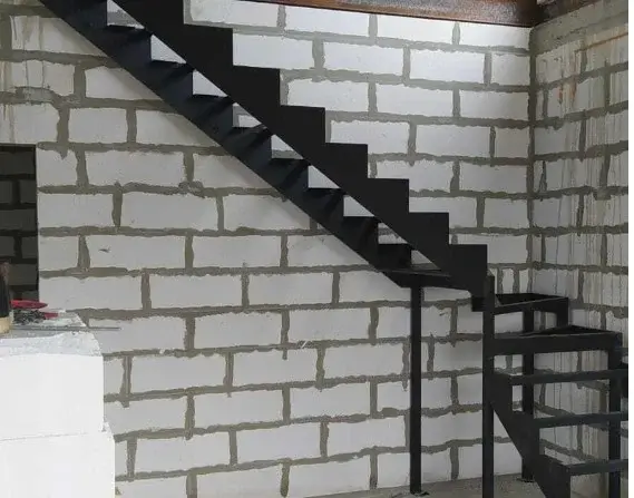 Metal staircase to the basement