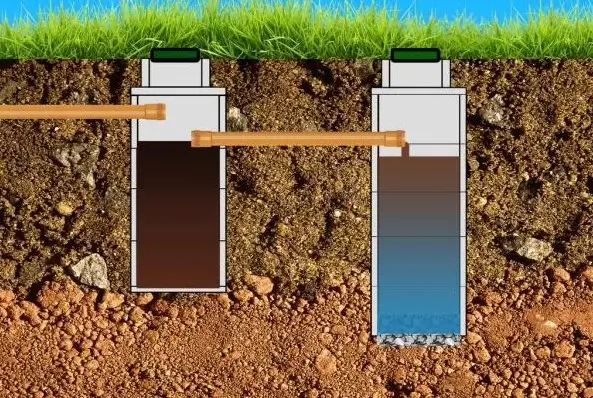 Septic tank made of concrete rings on a turnkey basis