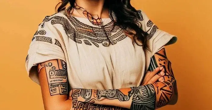 Тату в стиле майя
