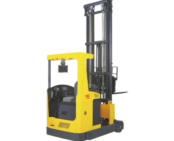 Storage reach trucks and racks in the garage