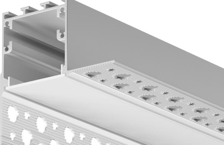 Light lines for stretch and ceiling made of drywall