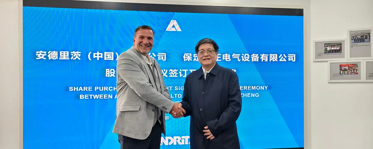 Andritz приобретает 51% китайской компании Sanzheng