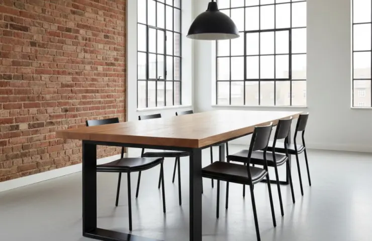 Mebli Loft with your own hands: a 60x40 pipe is an ideal vibrator for a massive table